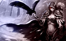 world of warcraft blood elf archers armor red eyes artwork bow sylvanas windrunner long ears ravens Wallpaper